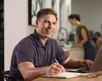Hình ảnh về Person studying online at home symbolizing flexibility