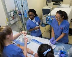 Hình ảnh về Nursing students practicing skills in lab