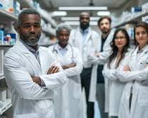 Hình ảnh về diverse group of pharmacists working in different settings: pharmacy, hospital, lab