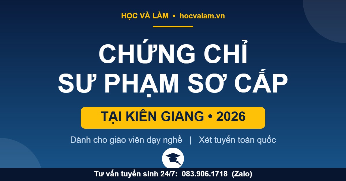 Chứng chỉ NVSP Sơ cấp tại Kiên Giang 2026